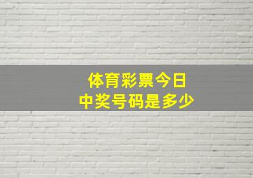 体育彩票今日中奖号码是多少