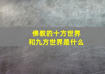 佛教的十方世界和九方世界是什么