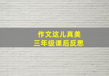 作文这儿真美三年级课后反思