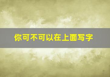 你可不可以在上面写字