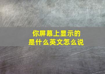 你屏幕上显示的是什么英文怎么说