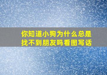 你知道小狗为什么总是找不到朋友吗看图写话