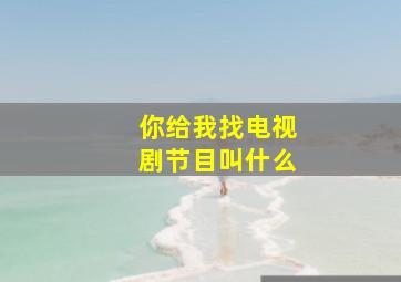 你给我找电视剧节目叫什么