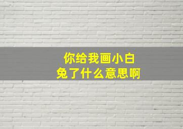 你给我画小白兔了什么意思啊