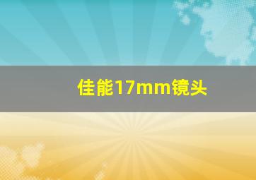 佳能17mm镜头