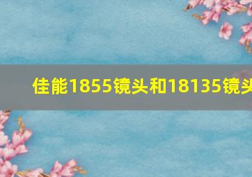 佳能1855镜头和18135镜头