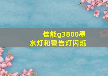 佳能g3800墨水灯和警告灯闪烁