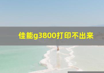 佳能g3800打印不出来