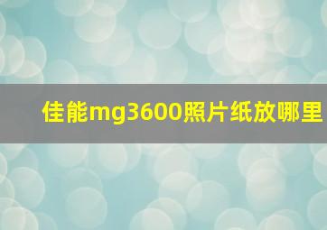 佳能mg3600照片纸放哪里