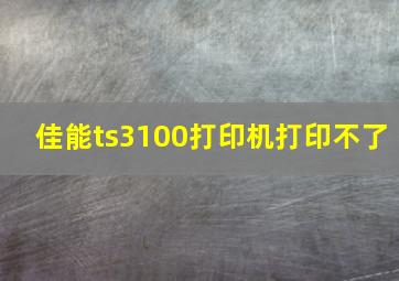 佳能ts3100打印机打印不了