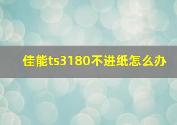 佳能ts3180不进纸怎么办