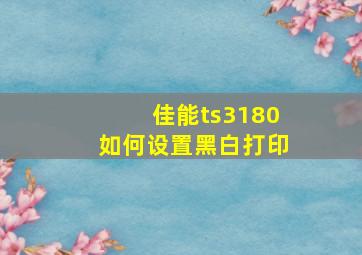 佳能ts3180如何设置黑白打印