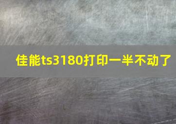 佳能ts3180打印一半不动了