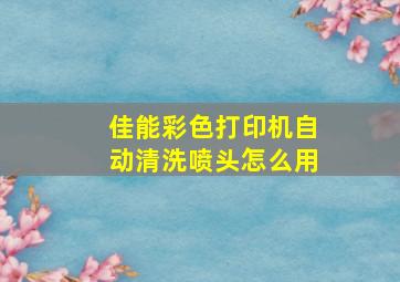 佳能彩色打印机自动清洗喷头怎么用