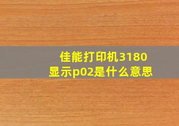 佳能打印机3180显示p02是什么意思