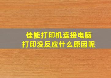 佳能打印机连接电脑打印没反应什么原因呢