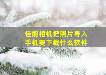 佳能相机把照片导入手机要下载什么软件