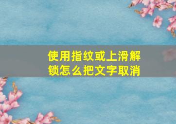 使用指纹或上滑解锁怎么把文字取消