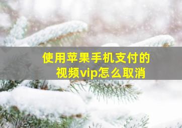 使用苹果手机支付的视频vip怎么取消