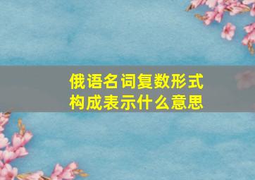 俄语名词复数形式构成表示什么意思