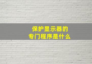 保护显示器的专门程序是什么