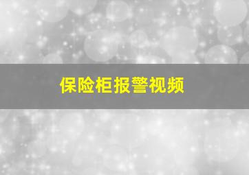 保险柜报警视频