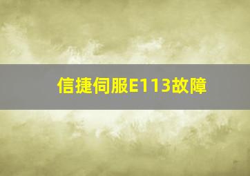 信捷伺服E113故障