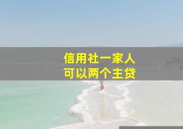 信用社一家人可以两个主贷