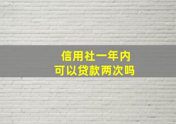 信用社一年内可以贷款两次吗