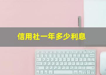 信用社一年多少利息