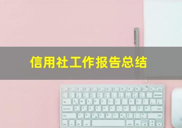 信用社工作报告总结