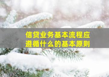 信贷业务基本流程应遵循什么的基本原则