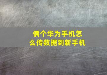 俩个华为手机怎么传数据到新手机