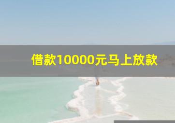 借款10000元马上放款