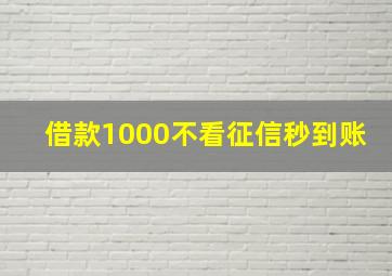 借款1000不看征信秒到账