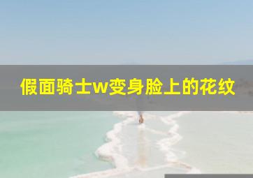 假面骑士w变身脸上的花纹