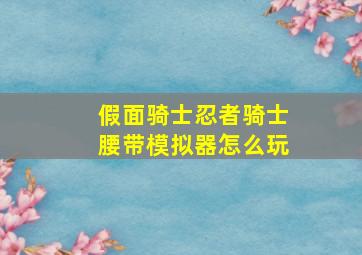 假面骑士忍者骑士腰带模拟器怎么玩