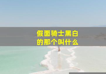 假面骑士黑白的那个叫什么