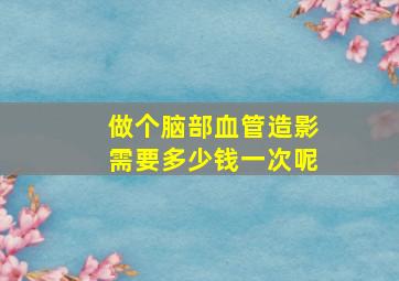 做个脑部血管造影需要多少钱一次呢