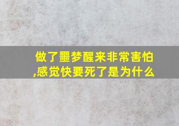 做了噩梦醒来非常害怕,感觉快要死了是为什么