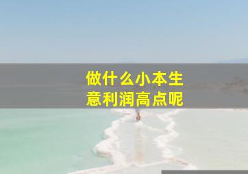 做什么小本生意利润高点呢