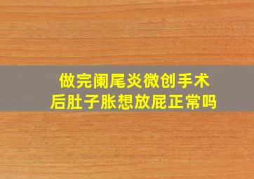 做完阑尾炎微创手术后肚子胀想放屁正常吗