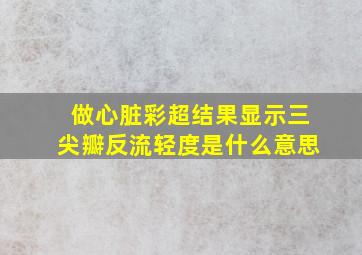 做心脏彩超结果显示三尖瓣反流轻度是什么意思