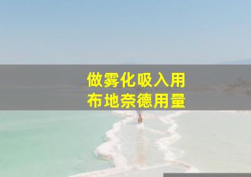 做雾化吸入用布地奈德用量