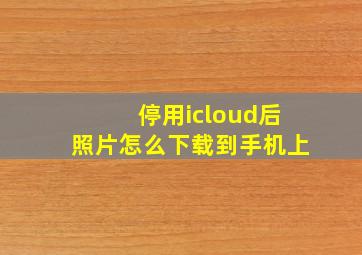 停用icloud后照片怎么下载到手机上