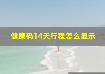 健康码14天行程怎么显示