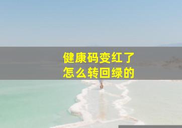 健康码变红了怎么转回绿的