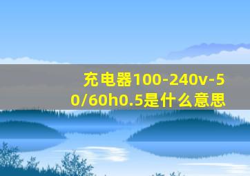 充电器100-240v-50/60h0.5是什么意思