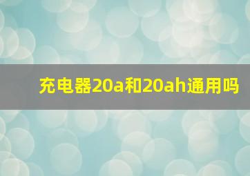 充电器20a和20ah通用吗