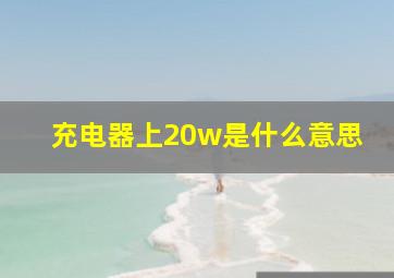 充电器上20w是什么意思